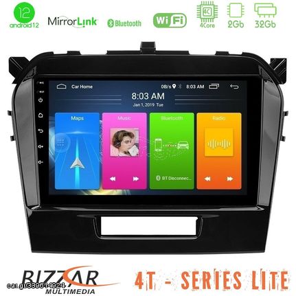 Bizzar 4T Series Suzuki Vitara 2015-2021 4Core Android12 2+32GB Navigation Multimedia Tablet 9"