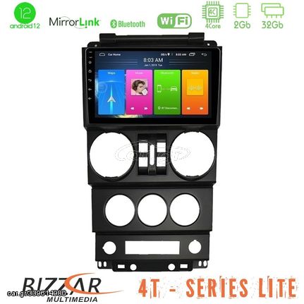 Bizzar 4T Series Jeep Wrangler 2008-2010 4Core Android12 2+32GB Navigation Multimedia Tablet 9"