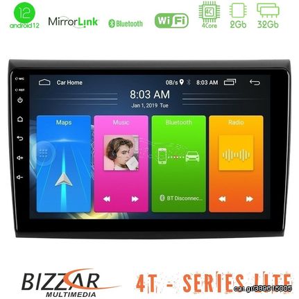 Bizzar 4T Series Fiat Bravo 4Core Android12 2+32GB Navigation Multimedia Tablet 9"