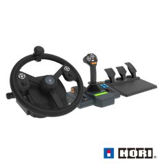HORI - Farming Control System for PC (Windows 11/10) for Farming Simulator with Full-Size Steering Wheel, Control Panel & Pedals / PC