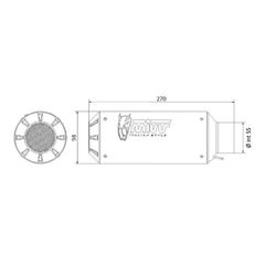 MIVV MK3 Universal Muffler Black Stainless Steel - Right Side