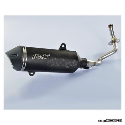 POLINI Maxi-Scooter Full Exhaust System - Black Aluminium Piaggio