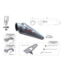MIVV X-Cone 80 Universal Silencer - Right Side