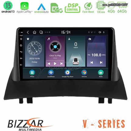 Bizzar V Series Renault Megane 2 2002-2008 10core Android13 4+64GB Navigation Multimedia Tablet 9"