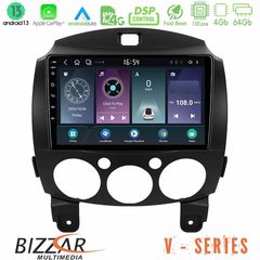 Bizzar V Series Mazda 2 2008-2014 10core Android13 4+64GB Navigation Multimedia Tablet 9"