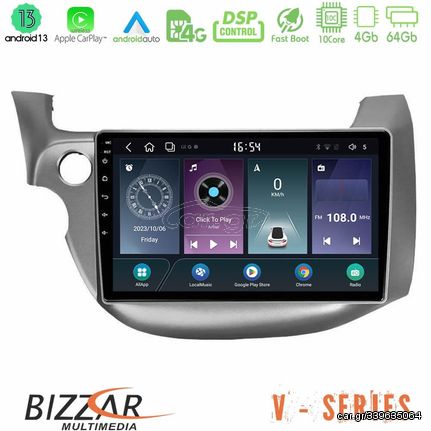 Bizzar V Series Honda Jazz 2009-2013 10core Android13 4+64GB Navigation Multimedia Tablet 10"