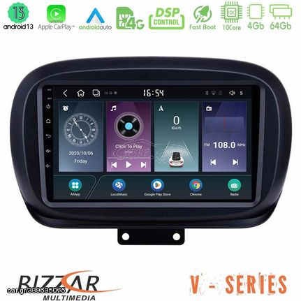 Bizzar V Series Fiat 500X 10core Android13 4+64GB Navigation Multimedia Tablet 9"