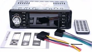 1-DIN Radio-USB ηχοσύστημα αυτοκινήτου BLUETOOTH USB AUX microSD με έγχρωμη Οθόνη 4.1" και ΕΛΛΗΝΙΚΟ ΜΕΝΟΥ (ράδιο FM video universal 1DIN ραδιόφωνο TV τηλεκοντρόλ κάρτα μνήμης MP3 MP5 ενισχυτή τηλ