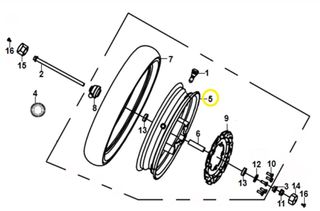 Τροχός Μπροστινός Sym Jet-x 125 Lc Cbs E5 44601-X8A-000