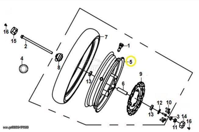 Τροχός Μπροστινός Sym Jet-x 125 Lc Cbs E5 44601-X8A-000