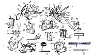 Μάσκα Πηρουνιού Αριστερή Sym Jet-x 125 Lc Abs E5 64302-XM3-000-AN