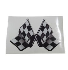Αυτοκολλητο σημαία καρο απρο μαυρο No2 9,5X6,5cm - (11380-310)