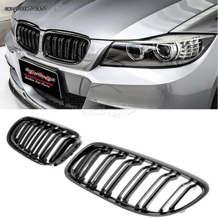 ΣΕΤ Μάσκες / Καρδιές Εμπρός BMW 3 (E90, E91) Sedan / Touring (08-11) ~~M4 Μαύρο Γυαλιστερό~~