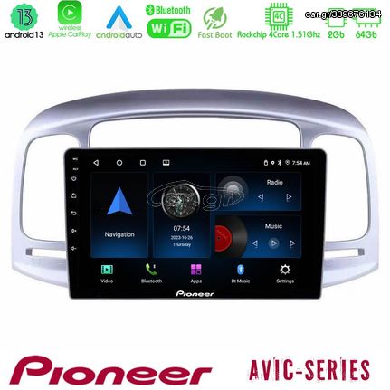 MEGASOUND - Pioneer AVIC 4Core Android13 2+64GB Hyundai Accent 2006-2011 Navigation Multimedia Tablet 9"