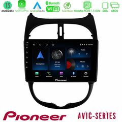 Pioneer AVIC 4Core Android13 2+64GB Peugeot 206 Navigation Multimedia Tablet 9"