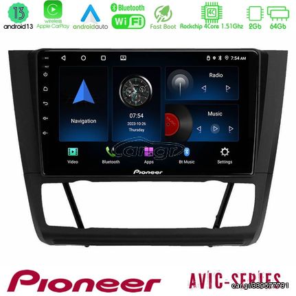 Pioneer AVIC 4Core Android13 2+64GB BMW 1Series E81/E82/E87/E88 (AUTO A/C) Navigation Multimedia Tablet 9"