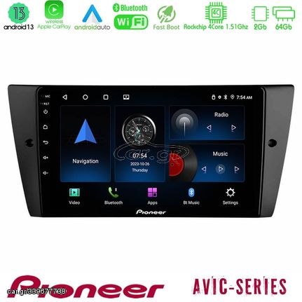 Pioneer AVIC 4Core Android13 2+64GB BMW 3 Series 2006-2011 Navigation Multimedia Tablet 9"