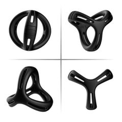 TOYBOY STAY HARD Triangle splitter ring BLACK-thumb-5