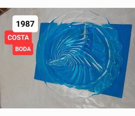 COSTA BODA Ξηροκαρπιέρα - πιατέλα  vintage στρογγυλή 37 ετών /3 θέσεων 