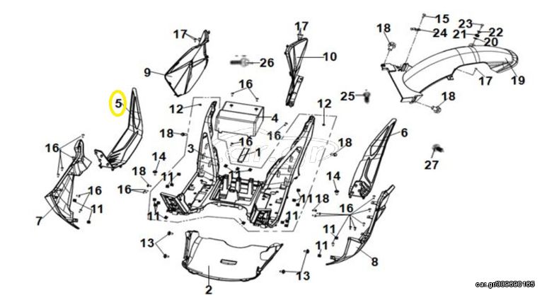 Δάπεδο Πατώματος Δεξί Sym Jet-x 125 Lc Abs E5 81141-XN1-000