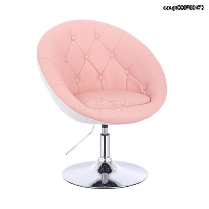 Vanity Chair Impressive Silver Base Pink Color - 5400161