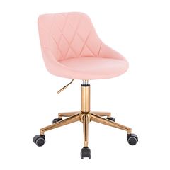 Vanity chair PU Leather Light Pink Gold Color - 5420141