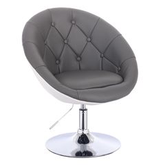 Vanity Chair Impressive Silver Base Grey Color - 5400164