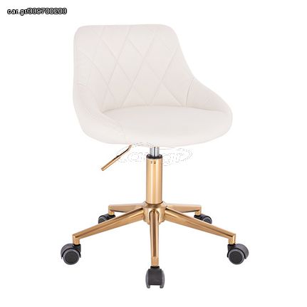 Vanity chair PU Leather White Gold Color - 5420140