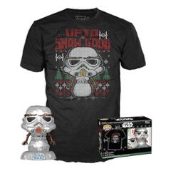 Funko Pop! Tees (Adult) Disney: Star Wars - Holiday Stormtrooper (Metallic) Vinyl Figure T-Shirt (L)