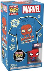Funko Pocket Pop! Tee (Child): Marvel - Holiday Spiderman Vinyl Figure T-Shirt (M)