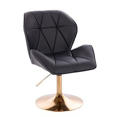 Vanity Chair Diamond Base Gold Black Color - 5400177