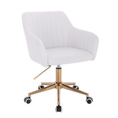 Nordic Style Vanity chair Gold White Color - 5400215