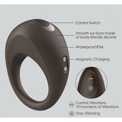 Silicone Remote Control Luxury Penis Ring with 10 Vibration Modes, USB-thumb-1