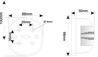 ΦΑΝΟΣ ΠΛΕΥΡΙΚΟΣ ΚΟΚΚΙΝΟΣ 12V/10W 112.5°-thumb-1