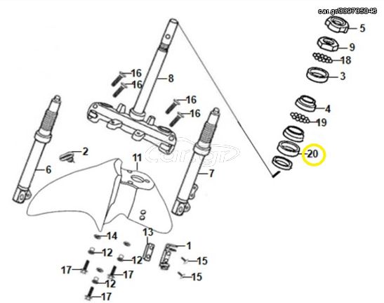 Τσιμούχα Τάφ Πηρουνιού Sym Jet-x 125 Lc Cbs E5 53214-M9Q-000