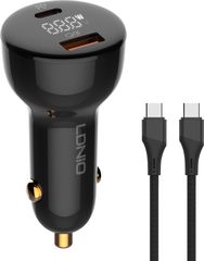 Ldnio φορτιστής αυτοκινήτου C101 με καλώδιο, USB/USB-C, 100W PD, μαύρος