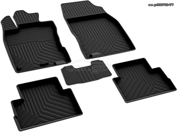 Nissan Qashqai 2014-2020 / Renault Kadjar 2014+ Πατάκια μαρκέ λάστιχο σε σκαφάκια μαύρα S-Dizayn - 4 τεμ.