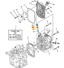O-ring Ανόδιου Κινητήρα Yamaha F.40F (6BG) 2009-2020 9321013M6300