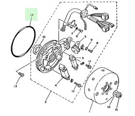 O-ring Πλάκας Βολάν Yamaha T.50 (22F) 1983-1986 93211077A500