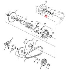 O-ring Αποστάτη Τροχαλίας Φυγοκεντρικού Yamaha X-City VP.125 (16P) 2008-2012 9321025X0100