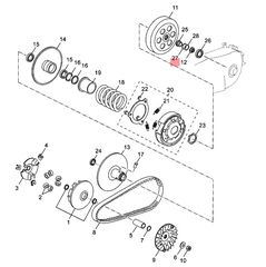O-ring Αποστάτη Τροχαλίας Φυγοκεντρικού Yamaha YP.250R X-MAX (1YS) 2012-2013 9321025X0100