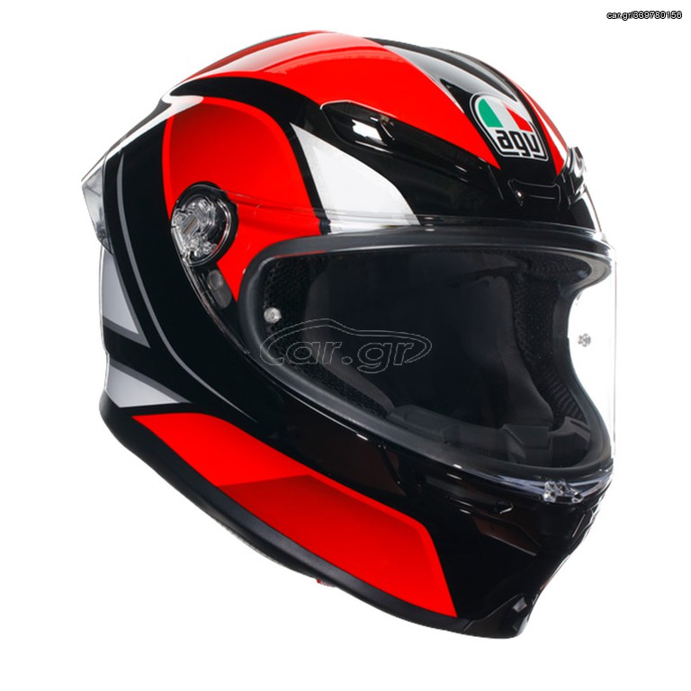 AGV K6 S E2206 - HYPHEN BLACK/RED/WHITE 