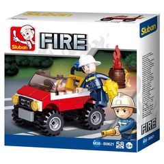 SLUBAN M38-B0621 Sluban Fire Jeep - Fire serie #M38B0621