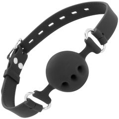 DARKNESS - BALL SILICONE GAG WITH HOLES - Μαύρο