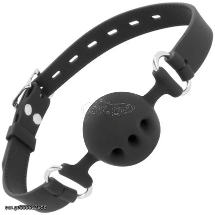 DARKNESS - BALL SILICONE GAG WITH HOLES - Μαύρο