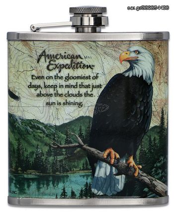 Hip Flask Φλασκί Ποτού Art Σχεδιο Αετός - 210ml