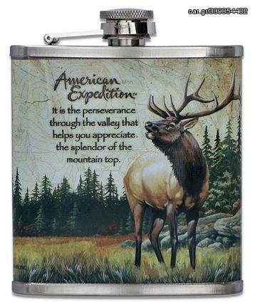 Hip Flask Φλασκί Ποτού Art Σχεδιο Ελάφι - 210ml