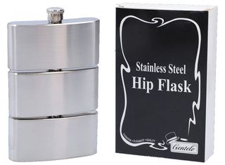 Hip Flask Φλασκί Ποτού Chrome Mat Triple - 3x90ml (270ml)