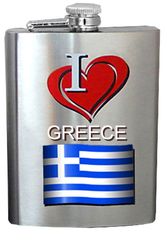 Hip Flask Φλασκί Ποτού I Love Greece - 240ml