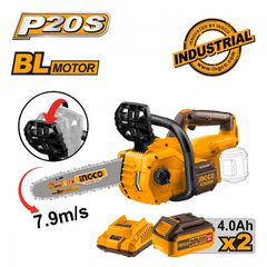CGSLI201286 Αλυσοπρίονο Μπαταρίας 30cm 20V (2x4.0Ah) - ΜΕ ΜΠΑΤΑΡΙΑ & ΦΟΡΤΙΣΤΗ - INGCO (#CGSLI201286)